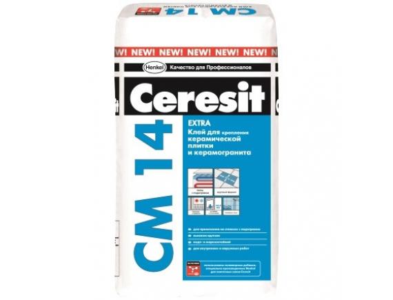Клей для керамической плитки и керамогранита Ceresit/Церезит CM 14 Extra 25 кг