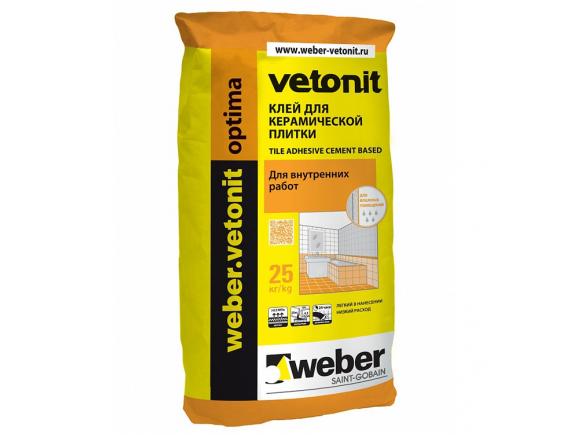Клей для плитки Weber-Vetonit Optima/Вебер-Ветонит Оптима 25 кг